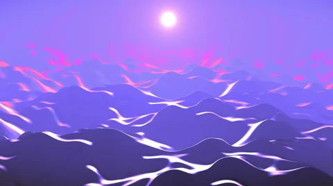 Loop - Hazy field, Evening blue purple landscape Stock Footage 69024282