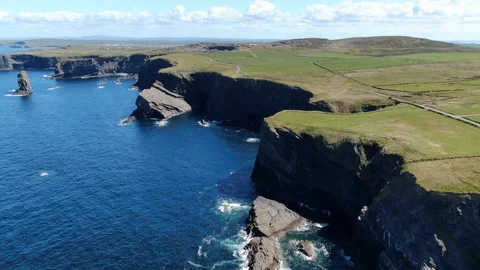 Loop Head at County Clare in Ireland - aerial drone footage Stockbeeldmateriaal 108409603