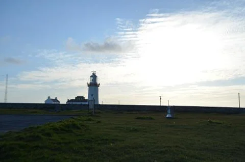 Loop Head Lighthouse and Lightkeeper’s House in Clare, Ireland Stock Photos