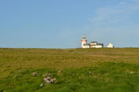 Loop Head Lighthouse and Lightkeeper’s House in Clare, Ireland Stock Photos