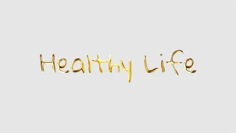 Loop Healthy Life Gold Text shine light Titles background Video stock 234755934