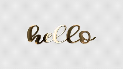Loop Hello golden text with light motion animation on black background Stock Footage 306372925
