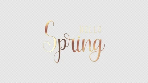 Loop Hello Spring golden text shine light motion animation Stock Footage 299708921