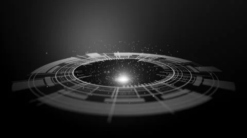 Loop HUD animation with cosmic particles and galaxy inspired design. Stock Footage 318349737