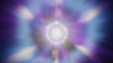 Loop Hyperspace Jump Through Purple Nebula Tunnel Video stock 347645002