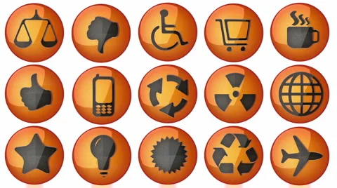 Loop icon set with alpha Video stock 2872955