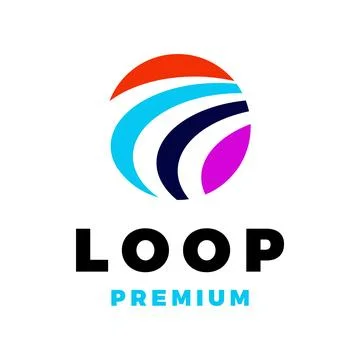 Loop icon vector logo template illustration design Stock Illustration