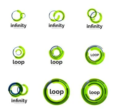 Loop, infinity business icon set Stock Illustration