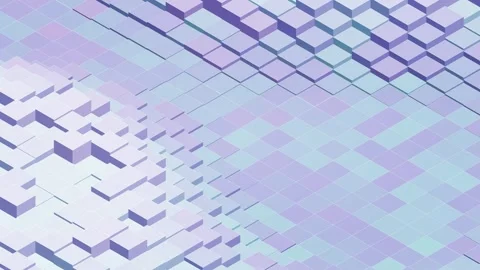 Loop of isometric pastel cubes moving in a wave Video stock 345027167