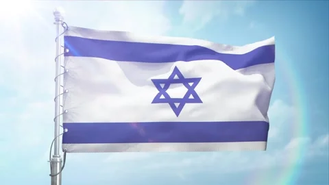 Loop Of Israel Flag Face View With Alpha Channel Stock Footage 302637500