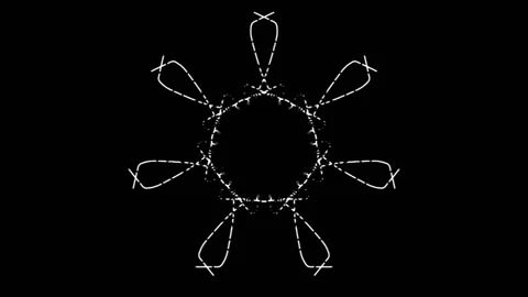 Loop Kaleidoskop Mandala 07 7fold Stock Footage 197995608