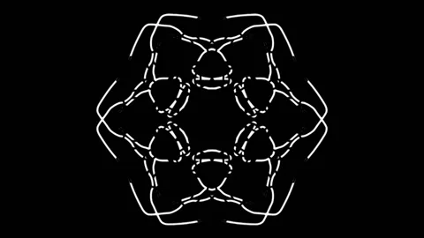Loop Kaleidoskop Mandala 16 6fold Stock Footage 197995848