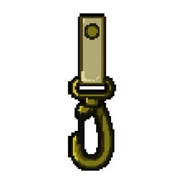 Loop key ring clip pixel art vector illustration Stock Illustration