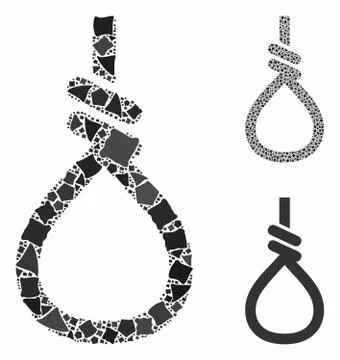 Loop knot Composition Icon of Humpy Pieces Stock Illustration