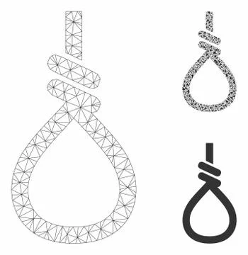 Loop Knot Vector Mesh Network Model and Triangle Mosaic Icon Stock Illustration