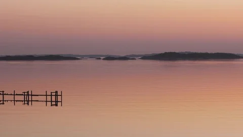 Loop Landscape 4k - Looping Backgrounds - Sunset Twilight - Sweden Nature Stock Footage 129442043