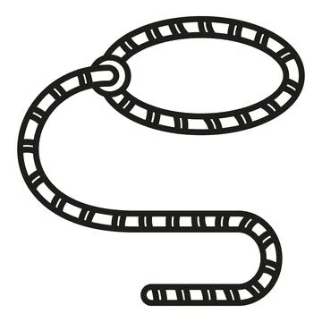 Loop lasso icon outline vector. Circle knot Stock Illustration