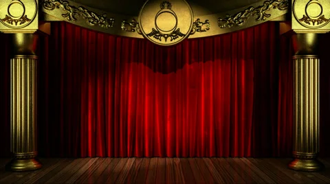 Loop light on golden stage Video stock 33826404