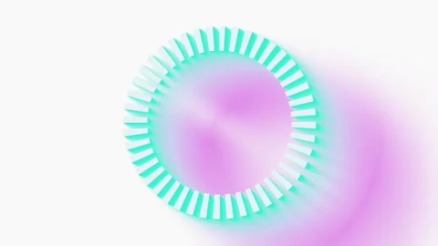 Loop light pink turquoise round frame on a white background Stock Footage 317219685