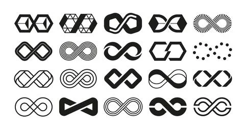 Loop logo. Infinity geometric shape for business emblem. Endless repetition and 스톡 일러스트