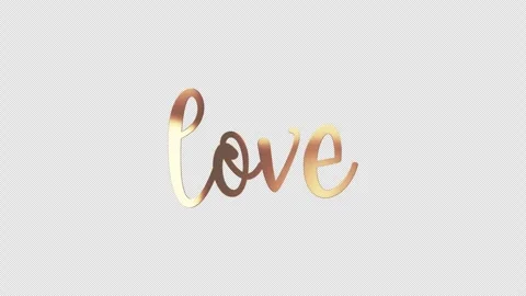 Loop LOVE golden text shine light motion animation element effect Stock Footage 299710375
