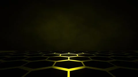 Loop luminous floor made of hexagons Stock Footage 322517853