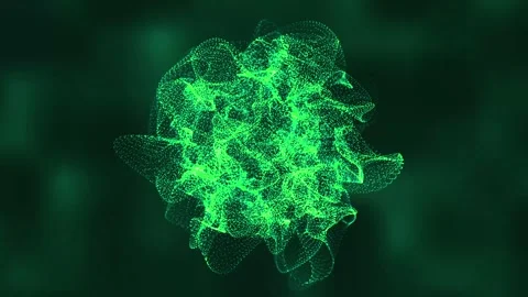 Loop is a luminous green abstract sphere, 3D space. background motion animation Stock Footage 278655302