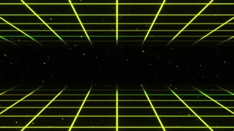 Loop is a luminous yellow 3D grid on a black background. digital, cyber Stock Footage 276827862