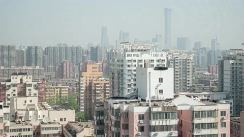Loop of many days timelapse of Beijing skyline  with various weather patterns. Stock Footage 157745963
