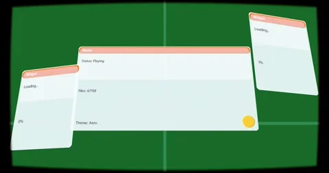 On loop Media card Widgets floating tilting showing Status Playing Files 67158 Stock Footage 327338583