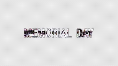 Loop Memorial Day silver text shine glitch effect light motion Stock Footage 307046791