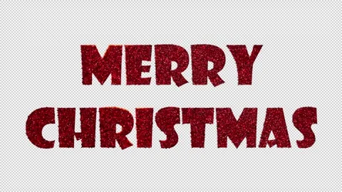 Loop Merry Christmas Gold Glittering Text Animation With Alpha Channel. Stock Footage 258668978