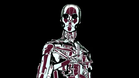 Loop modern style robot 24 fps, with Matte, yyaa101 Stock Footage 115967383