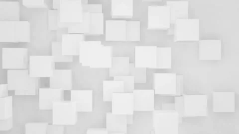 Loop motion Abstract White Cube Motion Background Stock Footage 165849715