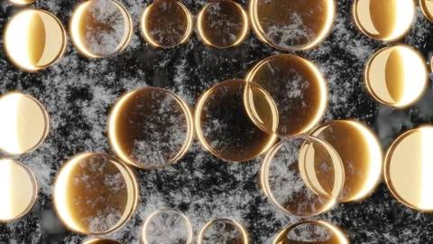 LOOP MOTION BACKGROUND, SHINY ORANGE GLASS PARTICLES Video stock 172494067