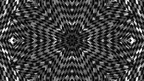 Loop motion black and white kaliedoscope abstract Background Stock Footage 161110898