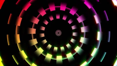 Loop motion circle tunnel colors lights Stock Footage 164040096