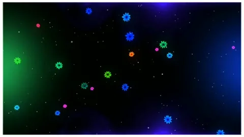 Loop motion colorful flowers and particles are moving and neon lights effect Stock Footage 164810545