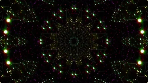 Loop motion colorful lights and particles are moving and glowing Stock Footage 163135314