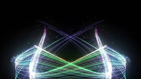 Loop motion colorful lines lights are glowing Stock Footage 163649608