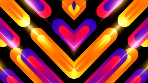 Loop motion Colorful neon lights which are moving and glowing in pattern Stock Footage 160945254