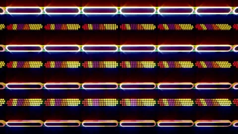 Loop motion colorful neon lights which are moving and blinking Stock Footage 163143975