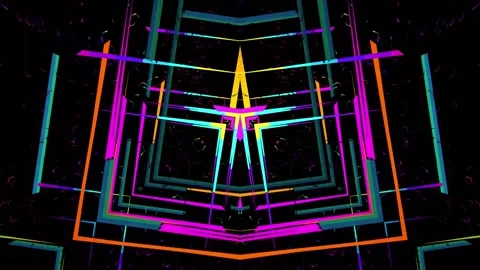 Loop motion Colorful neon lines are moving and glowing Stock-Footage 161498796