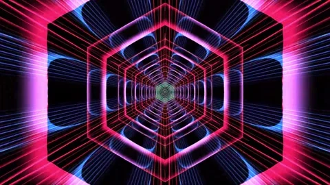 Loop motion colorful neon tunnel lighting Stock-Footage 162655604