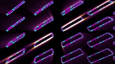Loop motion colorful rectangular shape lights are moving and glowing Stock Footage 165108981