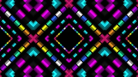 Loop motion colorful tube shape particles are moving in pattern Stock Footage 160574781