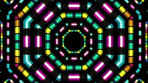 Loop motion colorful tube shape particles are moving in pattern which are gl Stock Footage 160574804