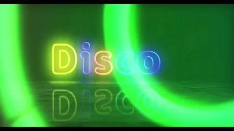 Loop motion  disco neon symbol Background 스톡 동영상 161927111