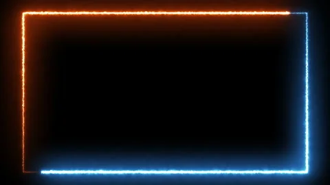 Loop motion glowing futuristic laser neon shine frame border Video stock 202245684