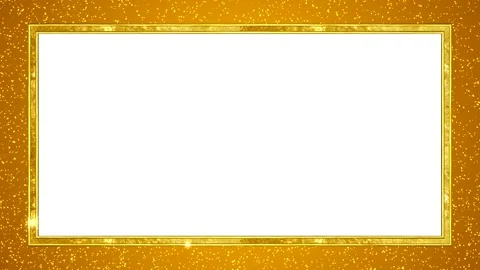 Loop motion golden color frame which borders are glowing Stock-Footage 163363691